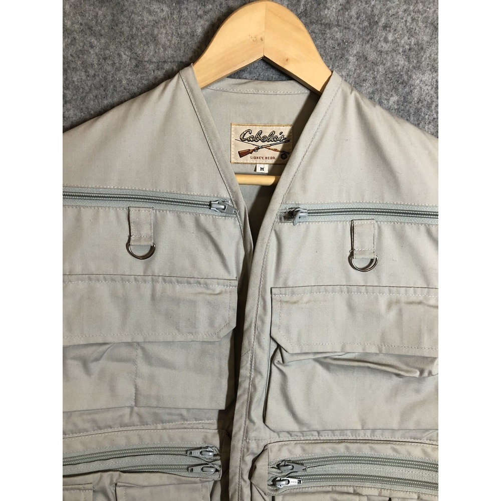 Cabela's Vest Medium Tan Fishing Hunting Guide Multi Pocket Vest Cargo‎ Safari